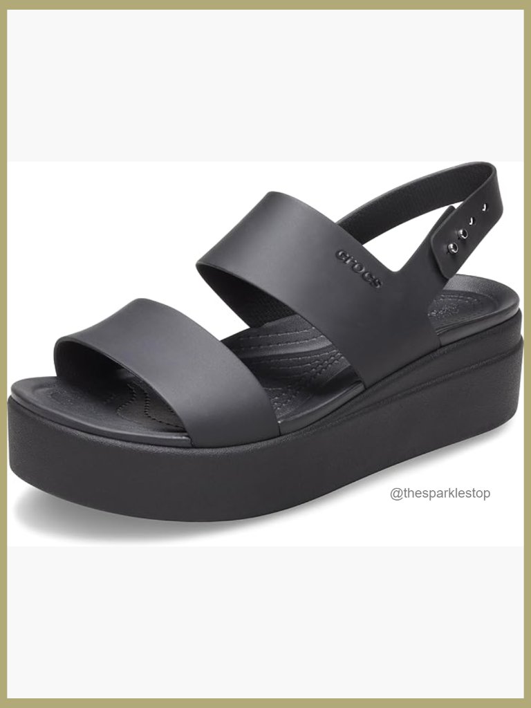 Women's Platform Wedge Sandals With Adjustable Buckle - Lightweight Croslite